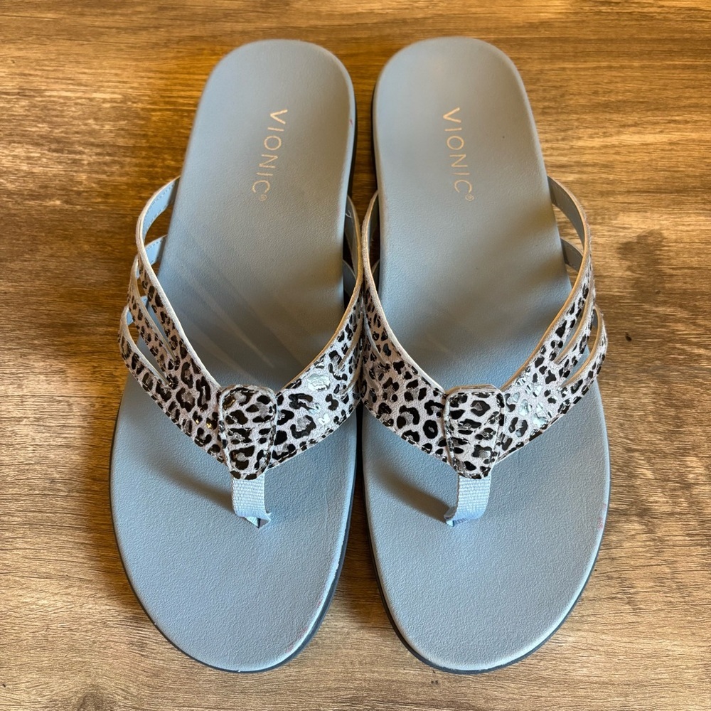 Vionic Alta Women's Toe Post Orthotic Sandals Blue - Picture 4 of 10